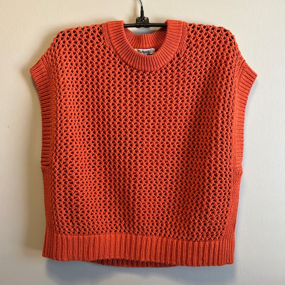 Madewell Open-Stitch Sweater Tee dark copper - like new